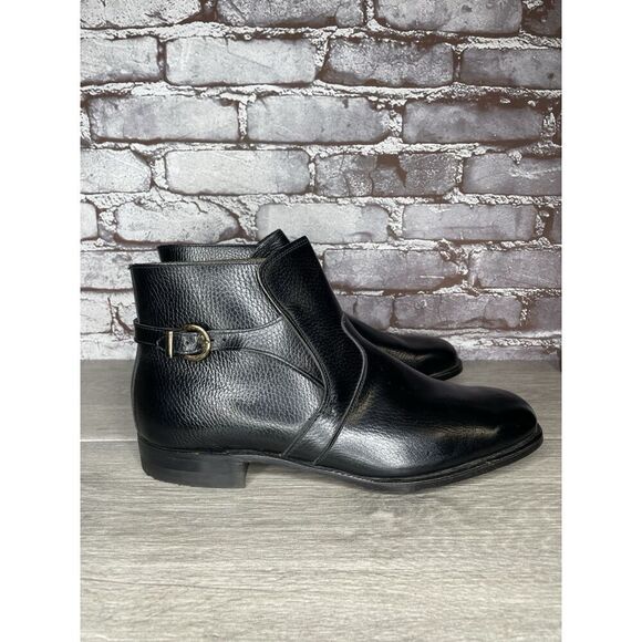 French Shriner Reject Black Leather Buckle Strap Ankle Boots Men’s 10.5D US/44EU main image 12